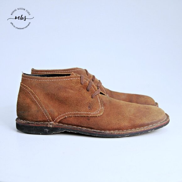John Varvartos Suede Oxford Shoes Tan Brown Men 10